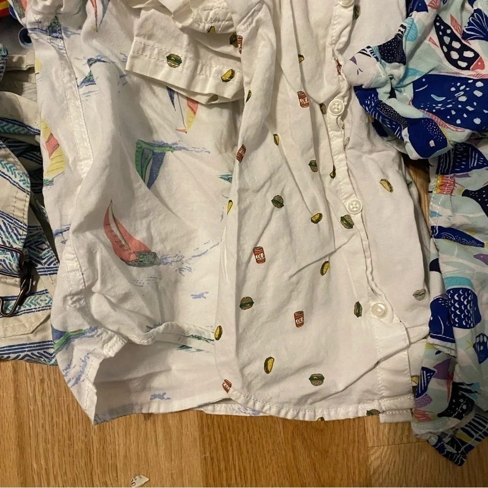 24 mos 2T Clothing Bundle Swim Trunk Oshkosh Shortalls Overalls Button Down
